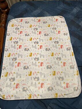 Vintage Just Born Safari-Themed Baby Receiving Blanket